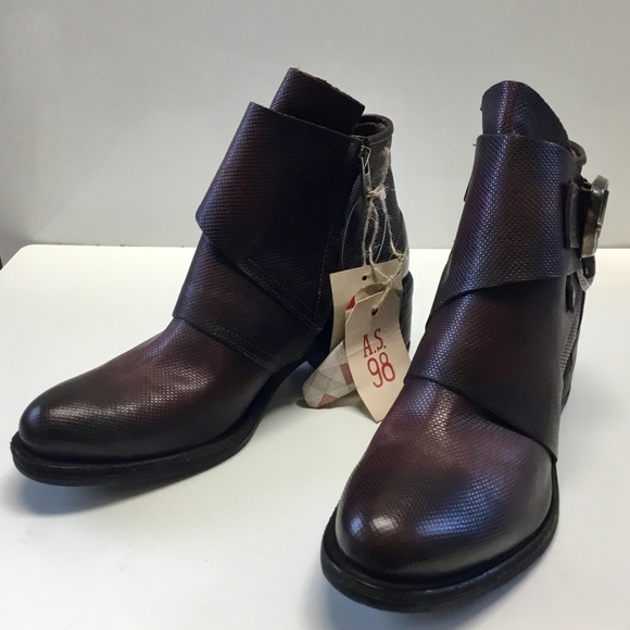NWT A.S.98 Olin Ankle boots textured leather (40) 10 - Picture 3 of 14